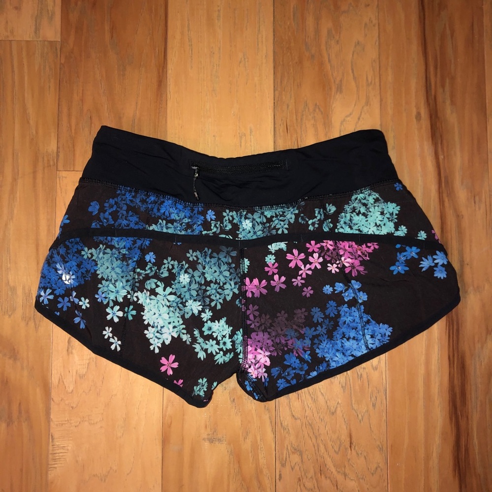 lululemon athletica Black Floral Women's Shorts